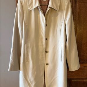 Calvin Klein Cream Single-Breasted Trench Coat